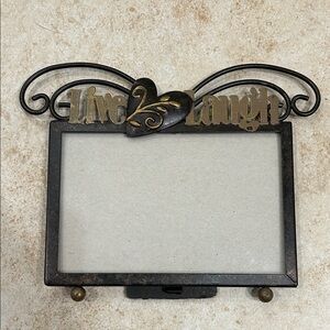 Live Laugh Metal Photo Frame - Black and Gold
